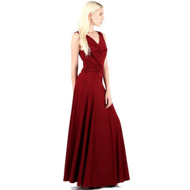 EVANESE INC - Original Women's Classic Elegant Cowlneck Sexy Long Gown Sleeveless Dress