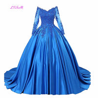 LISM - Original Luxury Ball Gown Quinceanera Dress Burgundy Off Shoulder Appliques Pageant Dress Long Sleeves Puffy Plus Size Formal Prom Gowns