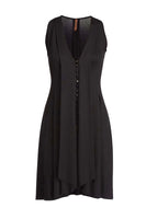 CONQUISTA FASHION - Original A Line Sleeveless Black Jersey Dress