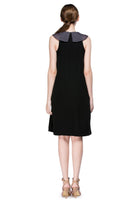 LAGEROSE - Original Black Midi Dress With Grey Collar