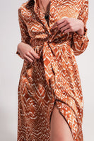 Q2 - Original Maxi Dress in Abstract Animal Print in Orange