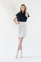 LE REUSSI - Original Power Woman- White Tweed Skirt