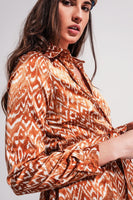 Q2 - Original Maxi Dress in Abstract Animal Print in Orange