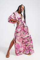 Q2 - Original Tie Back Midi Dress in Pink