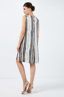 CONQUISTA FASHION - Original Striped Straight Dress With Belt