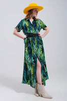 Q2 - Original Maxi Shirt Dress in Tropical Print