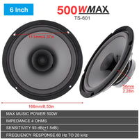 1 Piece Car Stereo Speakers 4 5 6 Inch Hifi Coaxial Automotive Speaker 300W 400W 500W Full Frequency Audio Music Loudspeaker