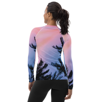 FIND YOUR COAST APPAREL - Original Women's Sunset Surf Performance Rash Guard UPF 40+