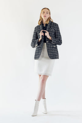 LE REUSSI - Original Power Woman- White Tweed Skirt