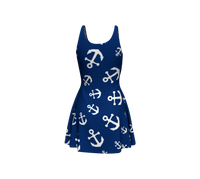 SUMMERTIES - Original Anchor Pinwheel Flare Dress - Navy