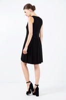 CONQUISTA FASHION - Original A Line Sleeveless Black Jersey Dress