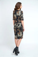 CONQUISTA FASHION - Original Fitted Print Midi Dress