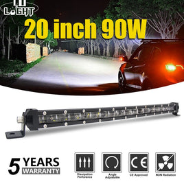 CO LIGHT OFFICIAL STORE - Original Super Slim 6D 20 Inch 90W Led Light Bar Combo Led Beams Auto Work Light for SUV ATV Lada Niva Off-Road 12V 24V Led Bar