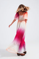 Q2 - Original Ombre Sweetheart Maxi Dress in Fuchsia