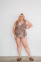 LIVING FREE BEAUTY - Original Hear Me Roar Leopard Ruffle Sleeve Swimsuit