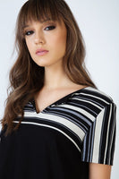 CONQUISTA FASHION - Original Stripe Detail a Line Dress