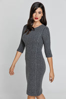 CONQUISTA FASHION - Original Dark Grey Jacquard Dress