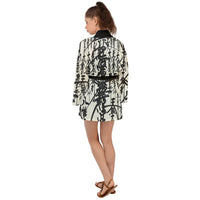 SHARON TATEM LLC - Original Oriental Design Kimono Black and White Long Sleeve Kimono