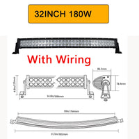 AUXTINGS - Original 21 32 42 50 52 Inch Curved Led Light Bar COMBO 120W 180W 240W 300W Dual Row Driving Offroad Car Truck 4x4 SUV ATV 12V