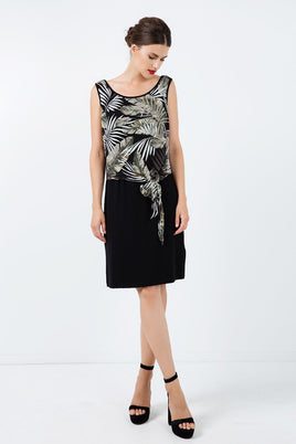 CONQUISTA FASHION - Original Print Layer Dress With Tie Detail