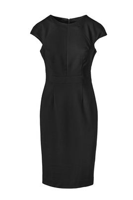 CONQUISTA FASHION - Original Fitted Black Dress With Cap Sleeves