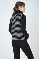 CONQUISTA FASHION - Original Long Sleeve Cardigan in Striped Knit Fabric