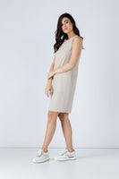 CONQUISTA FASHION - Original Sand Colour Cotton Sack Dress