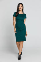 CONQUISTA FASHION - Original Fitted Emerald Cap Sleeve Dress Conquista Fashion