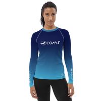 FIND YOUR COAST APPAREL - Original Women's Ocean Fade Sleeve Performance Rash Guard UPF 40+