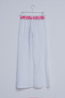 Q2 - Original Linen Wide Leg Pants With Side Splits in White