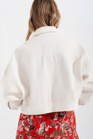 Q2 - Original Denim Jacket With Diamante Fringing in White