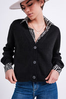 Q2 - Original Button Through Cardigan in Black