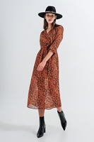 Q2 - Original Long Wrap Dress in Animal Print