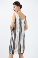 CONQUISTA FASHION - Original Sleeveless Striped v Neck Dress