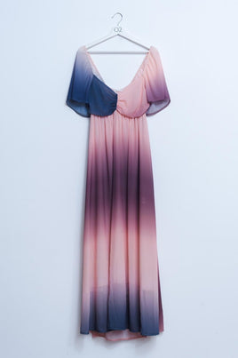 Q2 - Original Ombre Sweetheart Maxi Dress in Beige