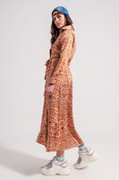 Q2 - Original Maxi Dress in Abstract Animal Print in Orange