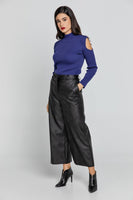 CONQUISTA FASHION - Original Black Faux Leather Culottes by Conquista Fashion