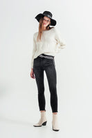 Q2 - Original Skinny Jeans With Ankle Zip in Black Wash