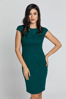 CONQUISTA FASHION - Original Fitted Emerald Dress With Cap Sleeves