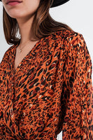 Q2 - Original Long Wrap Dress in Animal Print