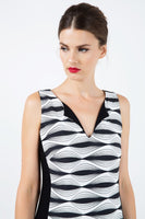 CONQUISTA FASHION - Original Black and White Sleeveless Dress