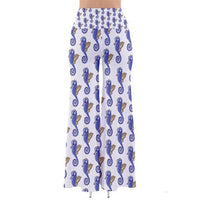 SHARON TATEM LLC - Original Bell Bottom Cotton Palazzo Pants Seahorse Pattern Flare