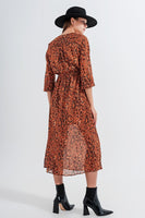 Q2 - Original Long Wrap Dress in Animal Print