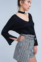 Q2 - Original Black Knit Sweater With Gold Lurex Detail