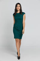 CONQUISTA FASHION - Original Fitted Emerald Dress With Cap Sleeves