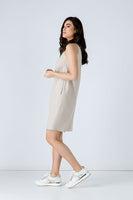 CONQUISTA FASHION - Original Sand Colour Cotton Sack Dress