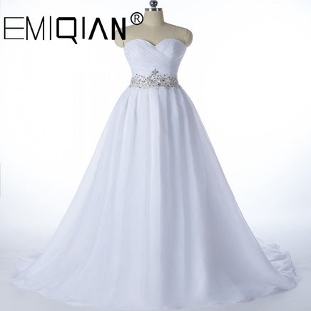 EMIQIAN - Original branca Vestido De Noiva,NEW Designer A line Bridal Gowns,Robe De Mariage Lace Up Strapless Wedding Dresses DIGITAL OFFICE ELECTRONIC