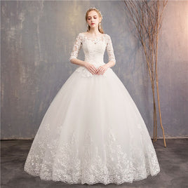 Original Half Sleeve Wedding Dresses 2022 New Luxury Lace Embroidery Ball Gown Wedding Dress Can Custom Made Vestido De Noiva