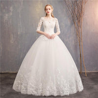 Original Half Sleeve Wedding Dresses 2022 New Luxury Lace Embroidery Ball Gown Wedding Dress Can Custom Made Vestido De Noiva