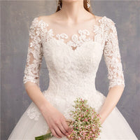 Original Half Sleeve Wedding Dresses 2022 New Luxury Lace Embroidery Ball Gown Wedding Dress Can Custom Made Vestido De Noiva